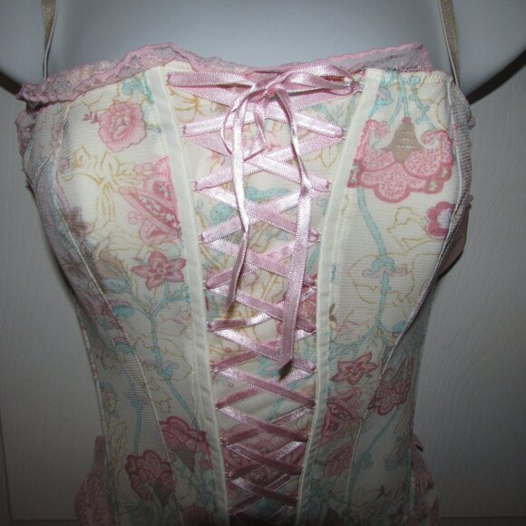 Rene Rofe Sophie B Cream Floral Corset Set - NEW - Picture 3 of 13